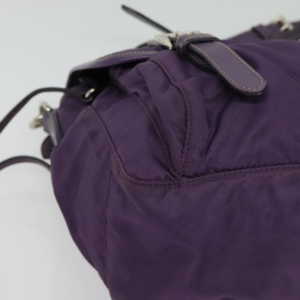 Authentic PRADA Shoulder Bag Nylon Purple Silver - Picture 16 of 16